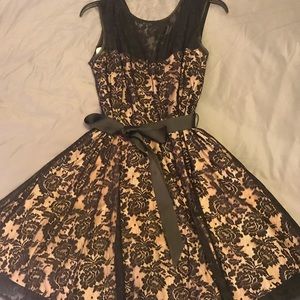 Black and beige lace dress.